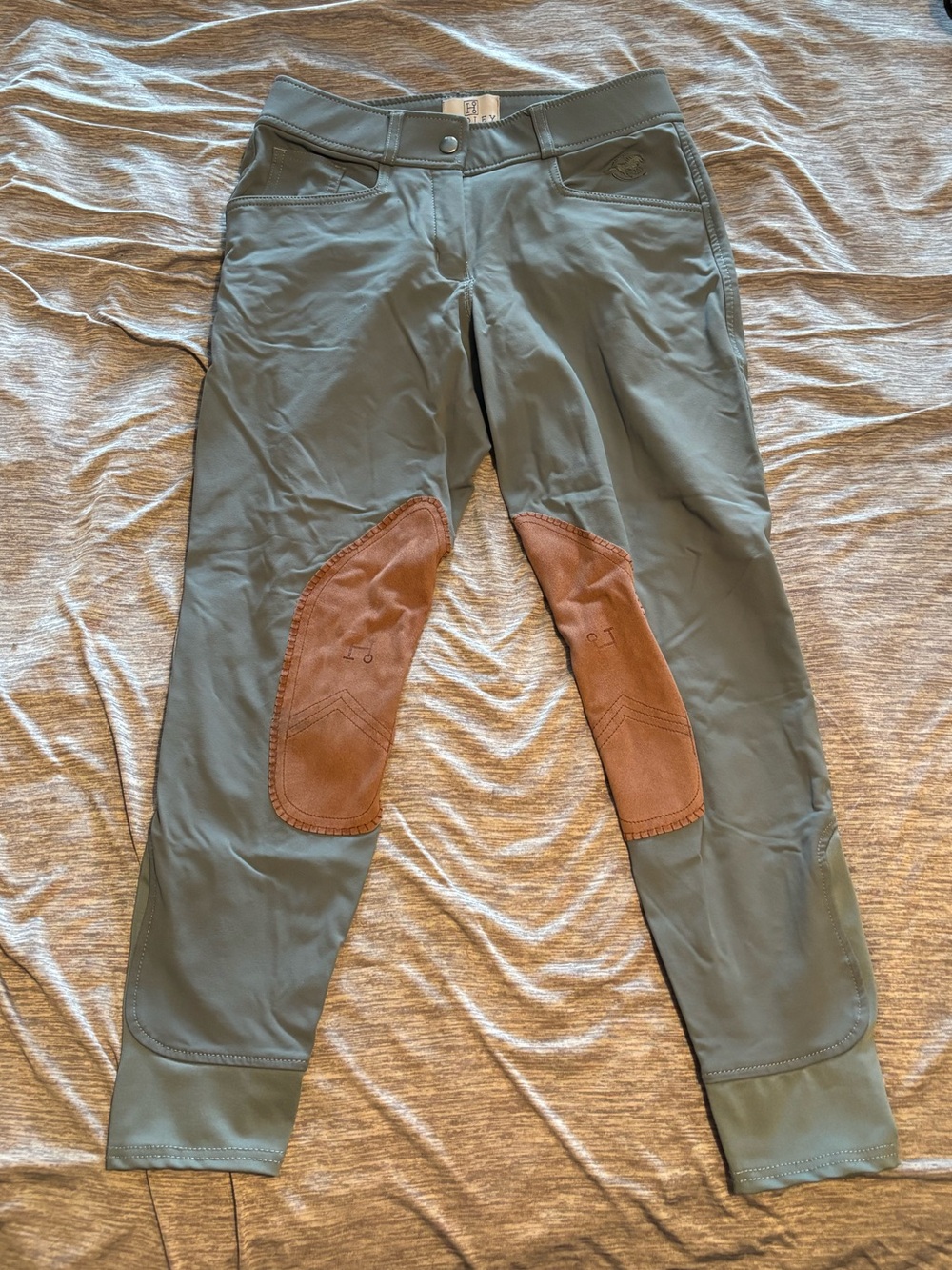 SmartPak Hadley Mid-Rise Riding Breeches - Light Blue 26R - Picture 2 of 5